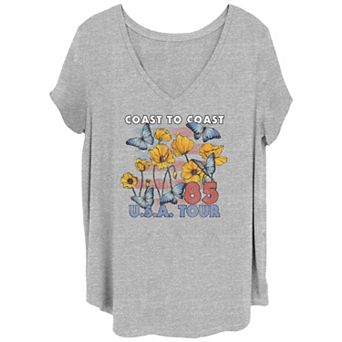 Juniors' Plus Size USA Tour 85 Coast To Coast Graphic Tee
