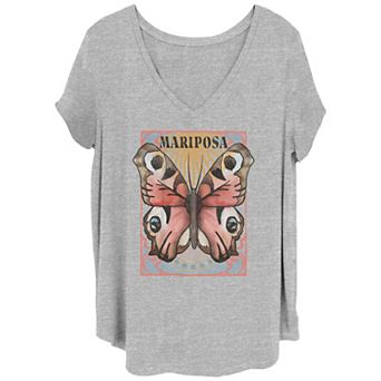Juniors' Plus Size Mariposa Paint Graphic Tee