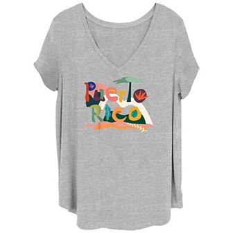 Juniors' Plus Size Puerto Rico Paint Scenery Graphic Tee