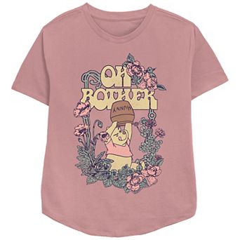 Disney's Winnie The Pooh Oh, Bother Flower Frame Relaxed Fit Plus Graphic Tee