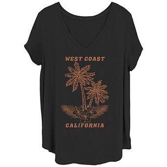 Juniors' Plus Size West Coast Palm Trees California Graphic Tee