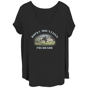 Juniors' Plus Size Rocky Mountains Colorado Graphic Tee