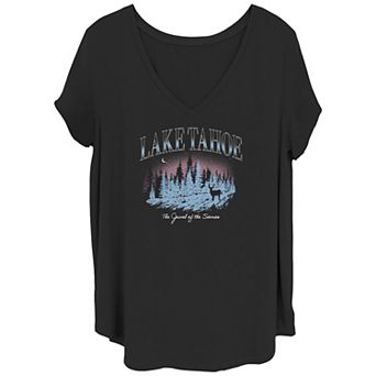 Juniors' Plus Size Lake Tahoe The Jewel Of The Sierra Graphic Tee