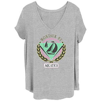 Juniors' Plus Size Montauk NY Aquatics Graphic Tee
