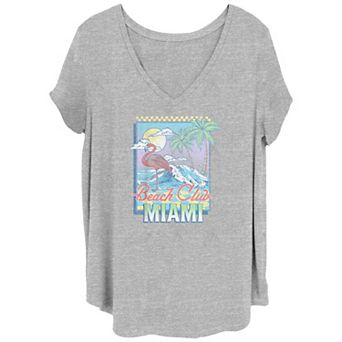 Juniors' Plus Size Miami Beach Club Graphic Tee