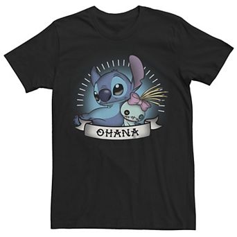Disney's Lilo & Stitch Ohana Banner Stitch Juniors' Boyfriend Graphic Tee