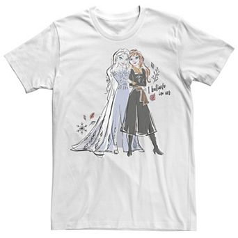 Disney's Frozen Elsa And Anna I Believe In Us Juniors' Boyfriend Graphic Tee