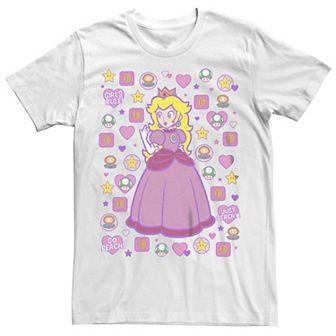 Juniors' Super Mario Bros Princess Peach Icons Boyfriend Graphic Tee