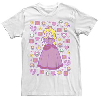 Juniors' Super Mario Bros Princess Peach Icons Boyfriend Graphic Tee