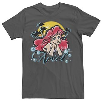 Disney's The Little Mermaid Airbrushed Ariel Juniors' Boyfriend Graphic Tee