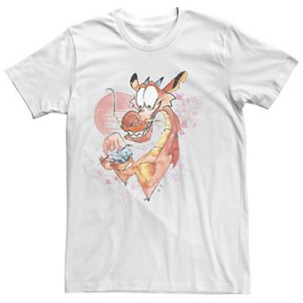 Disney's Mulan Mushu And Cri-Kee Watercolor Juniors' Boyfriend Graphic Tee