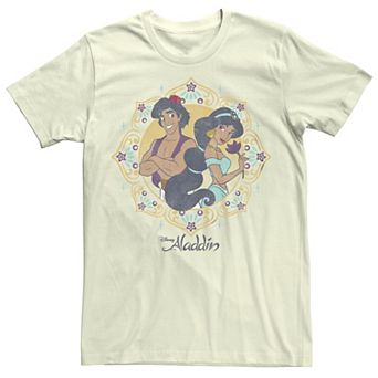 Disney's Aladdin And Jasmine Flirty Poster Juniors' Boyfriend Graphic Tee