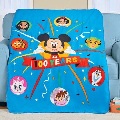 Collections Etc Mickey 100 Years Of Disney 5-foot Throw Blanket