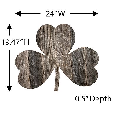 Rustic Farmhouse 24 Inch Wide Reclaimed Wood St. Patrick's Shamrock