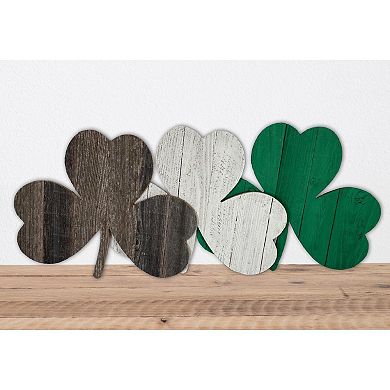 Rustic Farmhouse 24 Inch Wide Reclaimed Wood St. Patrick's Shamrock