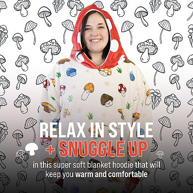 Unisex Mushroom Snugible Blanket Hoodie & Pillow