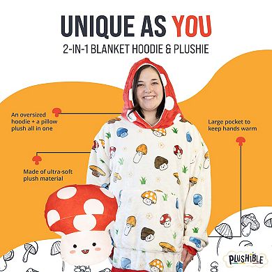 Unisex Mushroom Snugible Blanket Hoodie & Pillow