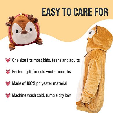 Reindeer Snugible 2 in 1 Blanket Hoodie & Pillow Adult