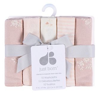 Just Born Baby 10-Pack Washcloths
