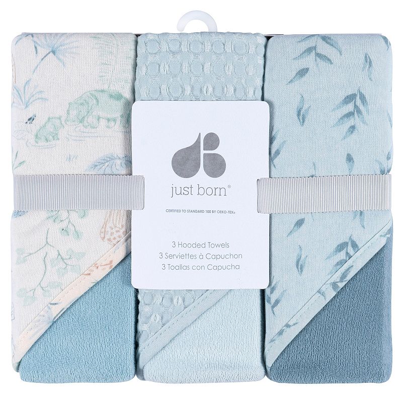 Just Born Baby 3-Pack Hooded Towels