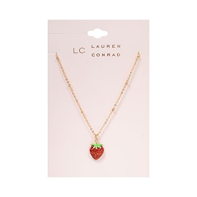 LC Lauren Conrad Gold Tone Strawberry Pendant Necklace