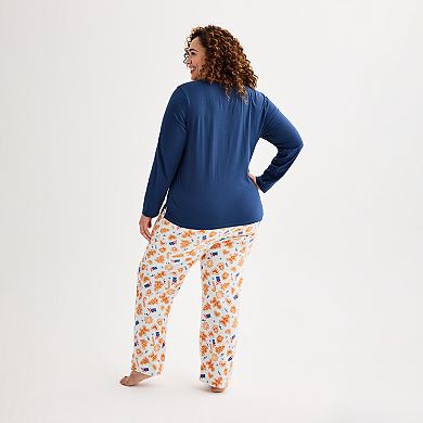 Plus Size Jammies For Your Families® Cookie Top & Fleece Bottoms Pajama Set