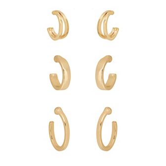 Women's LC Lauren Conrad Small Hoop Earrings 3-Pair Set