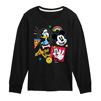 Disney's Mickey Mouse & Friends Boys 8-20 Icons Long Sleeve Graphic Tee