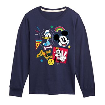 Disney's Mickey Mouse & Friends Boys 8-20 Icons Long Sleeve Graphic Tee