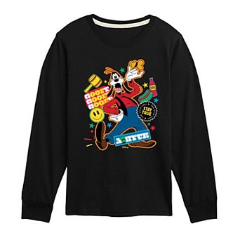 Disney's Mickey Mouse & Friends Goofy Boys 8-20 Icons Long Sleeve Graphic Tee