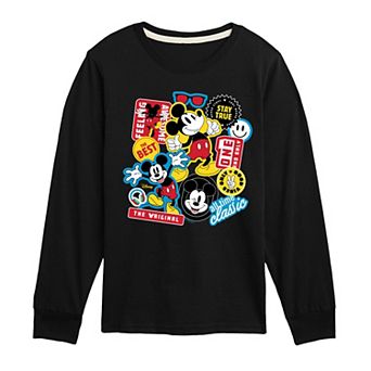 Disney's Mickey Mouse Boys 8-20 Icons Long Sleeve Graphic Tee