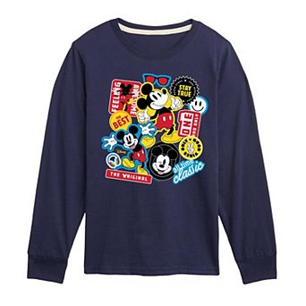 Disney's Mickey Mouse Boys 8-20 Icons Long Sleeve Graphic Tee