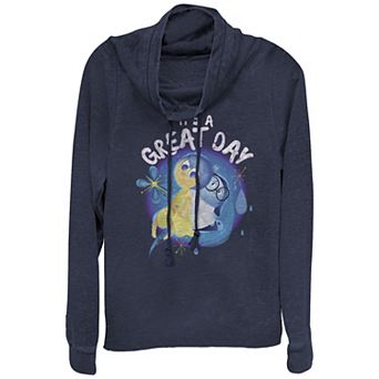 Disney / Pixar's Inside Out It's A Great Day Juniors' Cowlneck Graphic Lightweight Long Sleeve