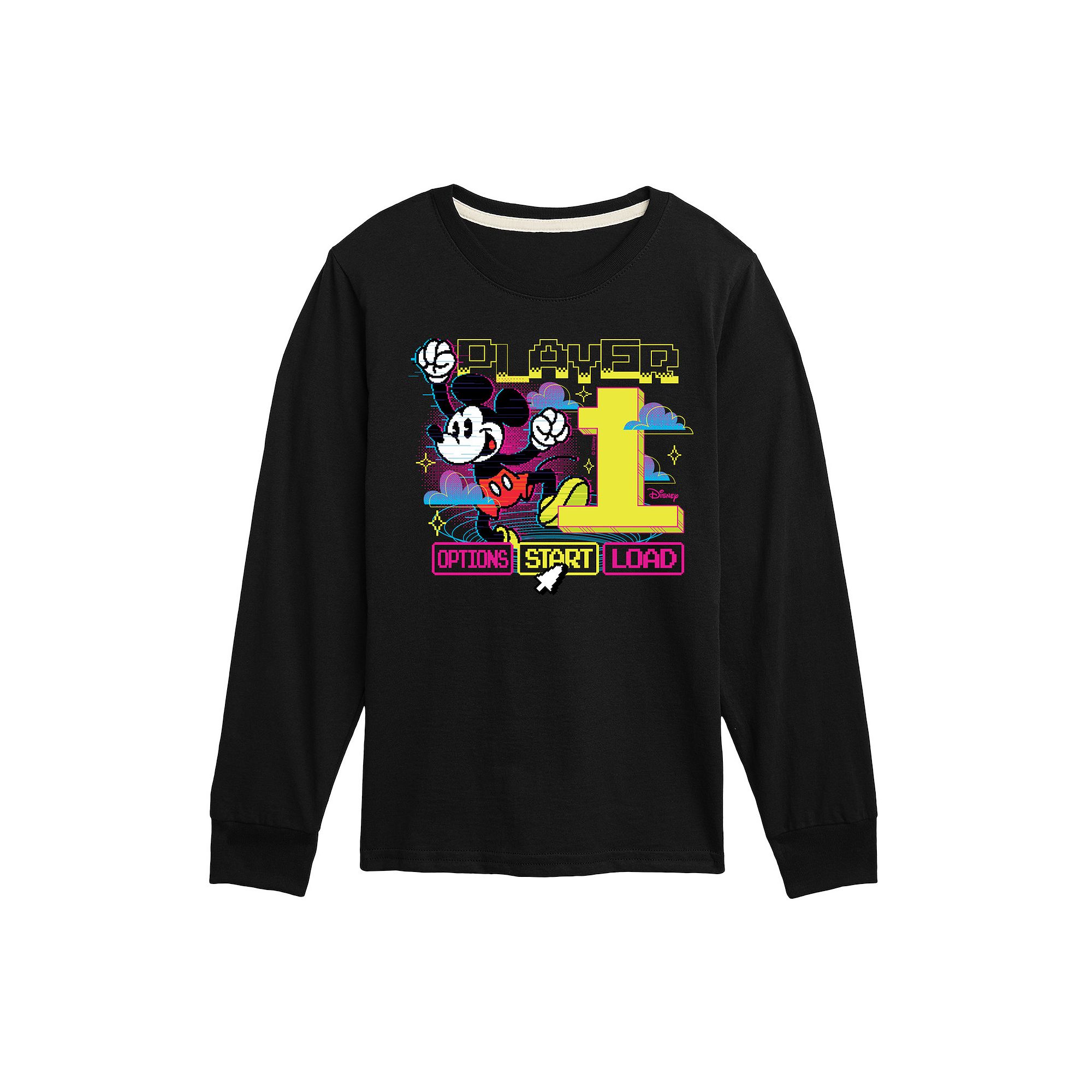 Disneys Mickey Mouse Boys 8-20 Player 1 Long Sleeve Graphic Tee, Boys, Si