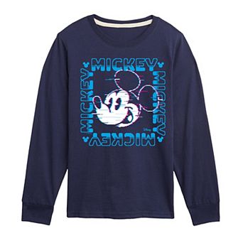 Disney's Mickey Mouse Boys 8-20 8 Bit Square Long Sleeve Graphic Tee