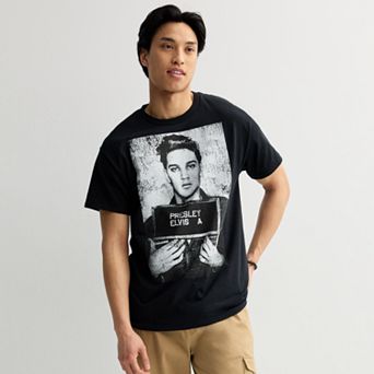 Men's Elvis Presley Mugshot Portrait Crewneck Graphic Tee