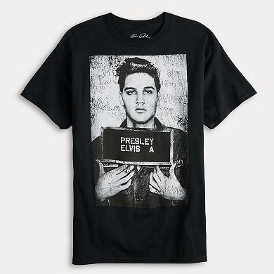 Men's Elvis Presley Mugshot Portrait Crewneck Graphic Tee