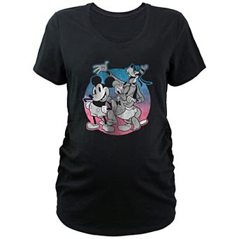 Disney's Mickey Mouse And His Buddies Maternity V-Neck Graphic Tee