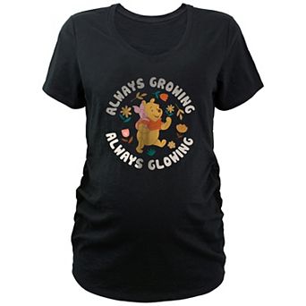 Disney's Winnie The Pooh Always Growing Always Glowing Maternity V-Neck Graphic Tee
