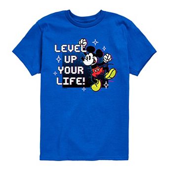 Disney's Mickey Mouse Boys 8-20 Level Up Your Life Graphic Tee
