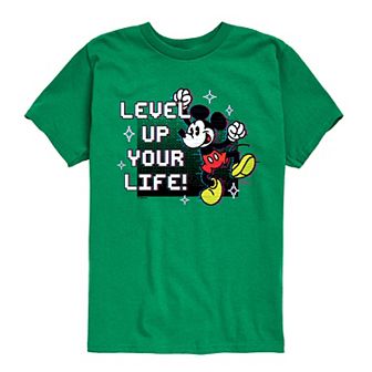 Disney's Mickey Mouse Boys 8-20 Level Up Your Life Graphic Tee