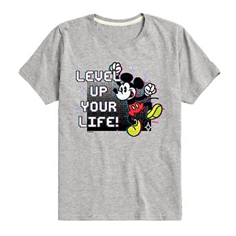 Disney's Mickey Mouse Boys 8-20 Level Up Your Life Graphic Tee