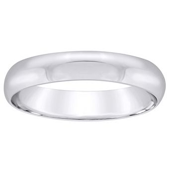 Alyson Layne Men's 10k White Gold 4 mm Half Round Wedding Band