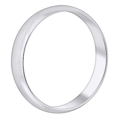 Alyson Layne Men's 10k White Gold 4 mm Half Round Wedding Band