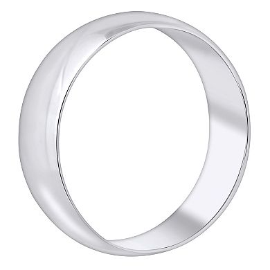 Alyson Layne Men's 10k White Gold 6 mm Half Round Wedding Band