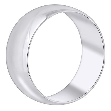 Alyson Layne 14k White Gold 8 mm Half Round Wedding Band