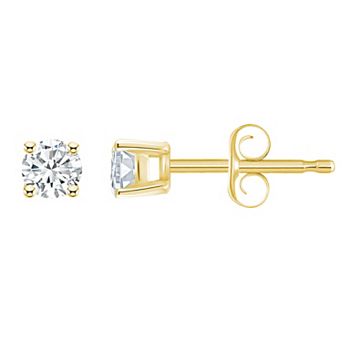 Celebration Gems 14k Gold 1/4 Carat T.W. Diamond Nickel Free Round Stud Earrings