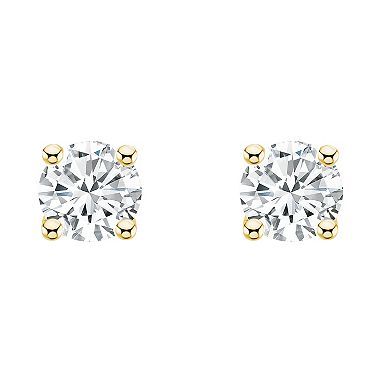 Celebration Gems 14k Gold 1/4 Carat T.W. Diamond Nickel Free Round Stud Earrings