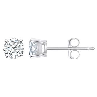 Celebration Gems 14k White Gold 1/2 Carat T.W. Diamond Round Stud Earrings