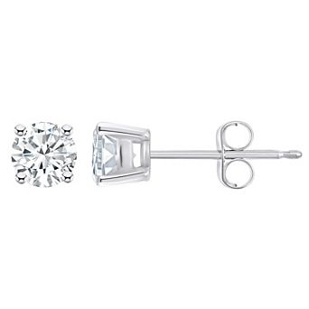 Celebration Gems 14k White Gold 1/2 Carat T.W. Diamond Round Stud Earrings